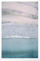 JUNIQE - Poster Lofoten strand lichte foto -20x30 /Blauw