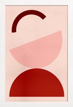 JUNIQE - Poster met houten lijst Half Moon -13x18 /Roze