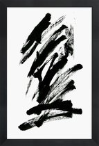 JUNIQE - Poster in houten lijst Black Abstract -30x45 /Wit & Zwart