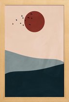 JUNIQE - Poster in houten lijst Howl -20x30 /Kleurrijk
