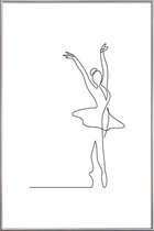 JUNIQE - Poster met kunststof lijst Ballet -40x60 /Wit & Zwart