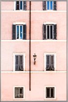 JUNIQE - Poster met kunststof lijst Pastel Facade -20x30 /Roze