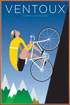 JUNIQE - Poster met kunststof lijst Ventoux -20x30 /Blauw & Geel