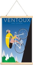 JUNIQE - Posterhanger Ventoux -60x90 /Blauw & Geel