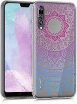 kwmobile telefoonhoesje voor Huawei P20 Pro - Hoesje voor smartphone in blauw / roze / transparant - Indian Sun design