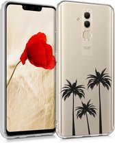 kwmobile telefoonhoesje voor Huawei Mate 20 Lite - Hoesje voor smartphone in zwart / transparant - Palbomen design