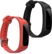 kwmobile 2x armband voor Honor Band 3e - Bandjes voor fitnesstracker in zwart / oranje