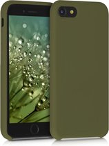 kwmobile telefoonhoesje voor Apple iPhone SE (2022) / SE (2020) / 8 / 7 - Hoesje met siliconen coating - Smartphone case in donker-olijfgroen
