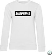 Subprime - Dames Sweaters Sweat Block White - Wit - Maat XL