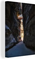 Petra Rose City trade route between the rocks Jordan Canvas 80x120 cm - Tirage photo sur toile (Décoration murale salon / chambre)
