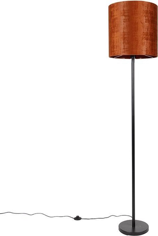 QAZQA simplo - Moderne Vloerlamp | Staande Lamp met kap - 1 lichts - H 1840 mm - Oranje - Woonkamer | Slaapkamer | Keuken