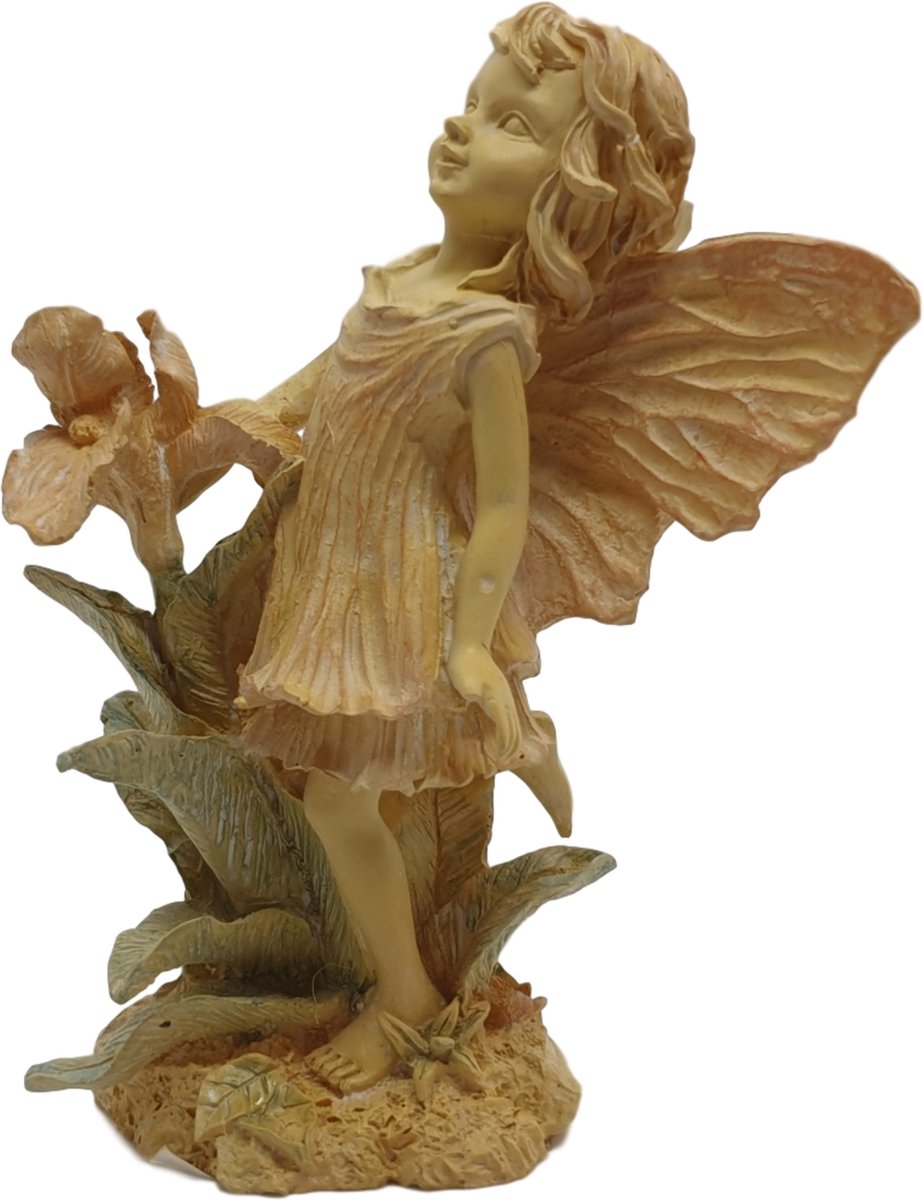 Statuette de fée ave un champignon - statue fee pour collection