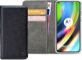 Motorola Moto G9 Plus Bookcase hoesje - Mobilize - Effen Zwart - Kunstleer