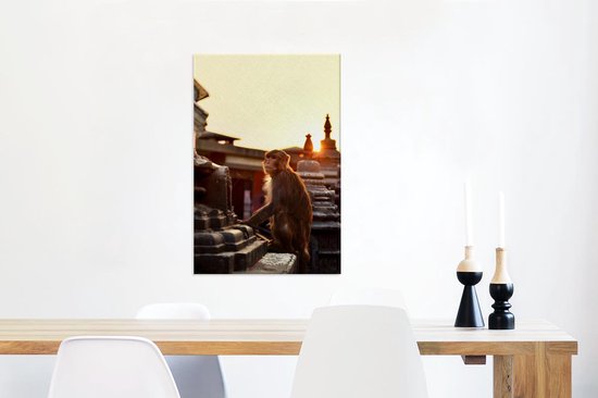The Monkey Temple Nepal Canvas 40x60 cm - Tirage photo sur toile (Décoration murale salon / chambre)