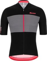 Santini Fietsshirt Korte mouwen Zwart Heren - Redux Istinto S/S Jersey Black - 3XL