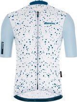 Santini Fietsshirt Korte mouwen Blauw Heren - Delta Pietra S/S Jersey Silver Bullet - XL