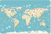 Muismat Eigen Wereldkaarten - Kinder wereldkaart zoekplaatje muismat rubber - 60x40 cm - Muismat met foto