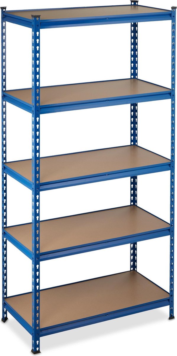 Relaxdays stellingkast metaal - 1325 kg belastbaar - opbergrek - 5 etages - magazijnrek