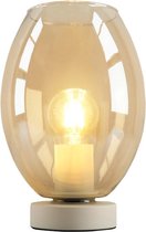 Olucia Mavis - Design Tafellamp - Glas/Metaal - Amber;Wit