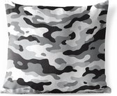 Buitenkussens - Tuin - Zwart-wit camouflage patroon - 50x50 cm