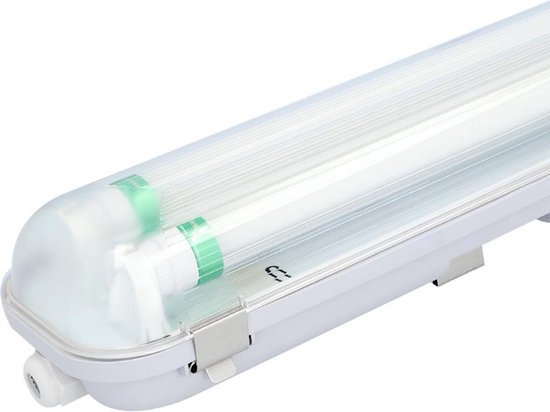 HOFTRONIC - LED TL armatuur 150cm - IP65 waterdicht - koppelbaar flikkervrij - 3000K Warm wit licht - 60W 10500 (175lm/W) Vervangt 150 Wat - incl. Reflectoren - 5 jaar garantie