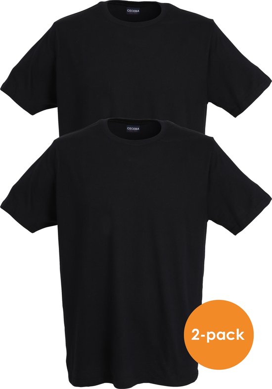T-shirts homme Ceceba regular fit (pack de 2) - O-neck - noir - Taille: M