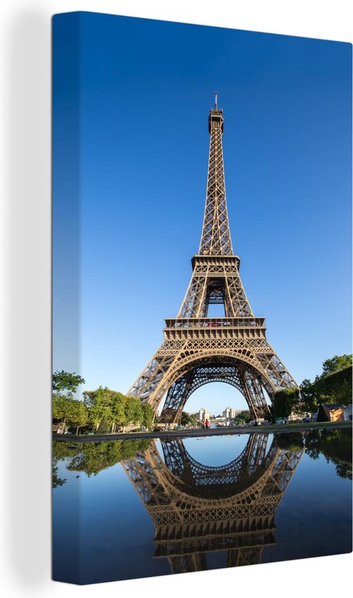 Canvas Schilderij Originele foto van de Eiffeltoren in Parijs - Wanddecoratie
