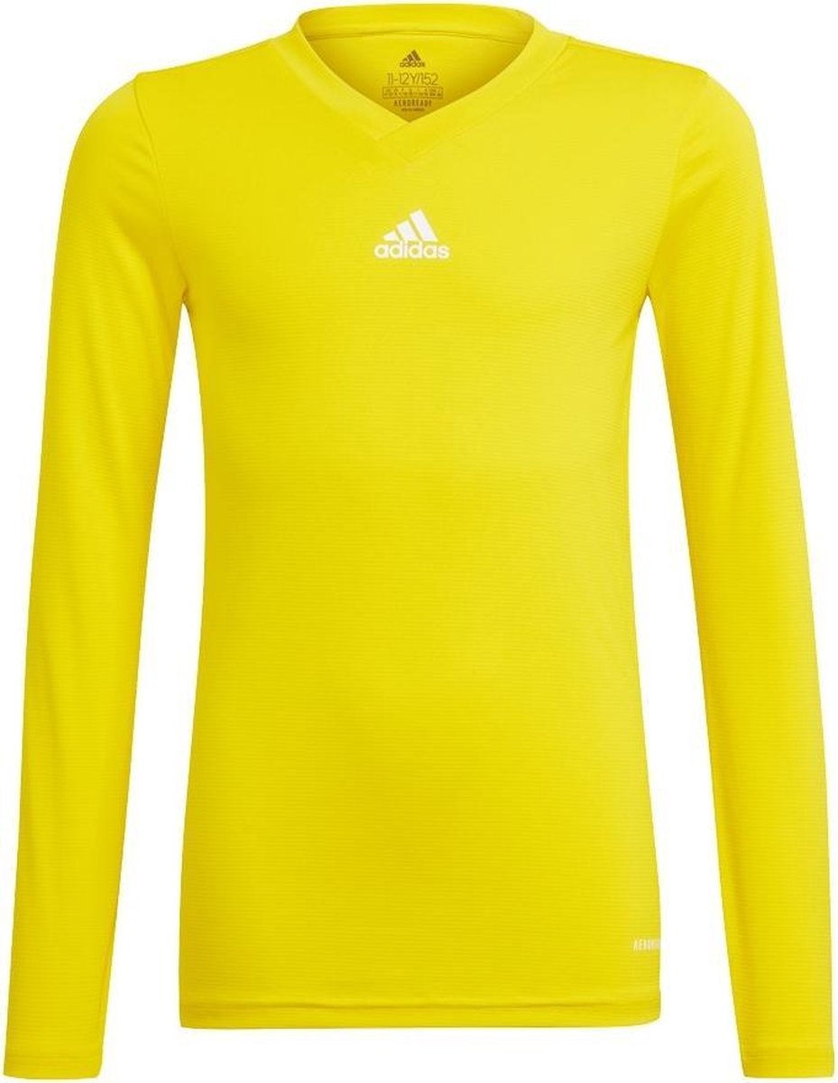 adidas - Team Base Tee Youth - Geel Ondershirt - 116 - Geel