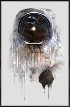 JUNIQE - Poster met kunststof lijst The Astronaut -13x18 /Grijs &