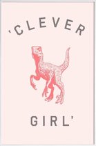 JUNIQE - Poster met kunststof lijst Clever Girl -13x18 /Roze