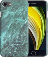 Hoes voor iPhone 8 Hoesje Marmer Hardcover Fashion Case Hoes - Hoes voor iPhone 8 Case Marmer Hoes Hardcase Back Cover - Groen x Zwart