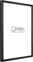 Luxe Aluminium Wissellijst Mat Zwart 60 x 60  - Ontspiegeld Glas - Industrieel - C2-53