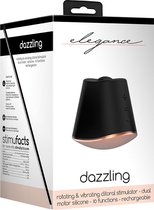 Rotating & Vibrating Clitoral Stimulator - Dazzling - Black - Silicone Vibrators - Luxury Vibrators