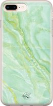 iPhone 8 Plus/7 Plus hoesje - Marmer Limegroen - Soft Case Telefoonhoesje - Marmer - Groen