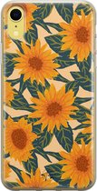 iPhone XR hoesje - Zonnebloemen - Soft Case Telefoonhoesje - Bloemen - Geel