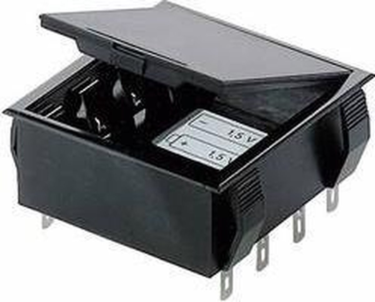 Bopla 46600000 Batterijhouder Aantal cellen: 4 AA (penlite), 9V (blok) Soldeeraansluiting (l x b x h) 65 x 65 x 21.5 mm