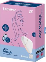 Love Triangle Air Pulse Stimulator + Vibration - White - Luxury Vibrators - Clitoral Stimulators