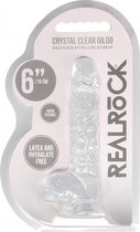 6" / 15 cm Realistic Dildo With Balls - Transparent - Realistic Dildos