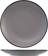 Speckle Grijs Dinerbord - Plat - Ø 27cm - Met Zwarte Rand