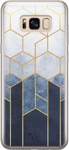 Samsung Galaxy S8 siliconen hoesje - Geometrisch fade art - Soft Case Telefoonhoesje - Blauw - Print