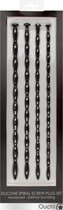 Silicone Spiral Screw Plug Set - Advanced - Black - Urethral Toys