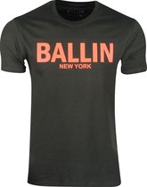 Ballin - Heren T-Shirt - Regular Fit - Army - Neon Oranje