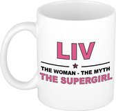 Liv The woman, The myth the supergirl cadeau koffie mok / thee beker 300 ml