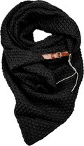 Gebreide Knitten Royale omslagdoek | wintersjaal Lot, Zwart