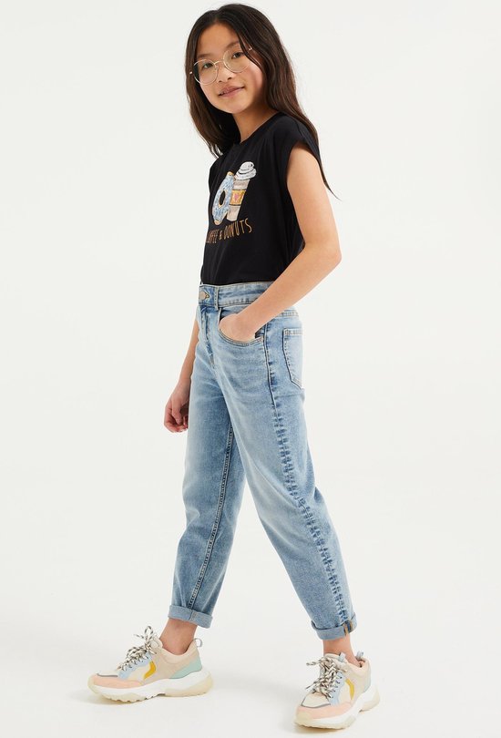 Realistisch Observatie Port WE Fashion Meisjes high rise mom fit jeans | bol.com