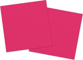 80x stuks servetten van papier fuchsia roze 33 x 33 cm