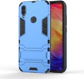 Xiaomi Redmi Note 7 Hoesje - Mobigear - Armor Stand Serie - Hard Kunststof Backcover - Blauw - Hoesje Geschikt Voor Xiaomi Redmi Note 7