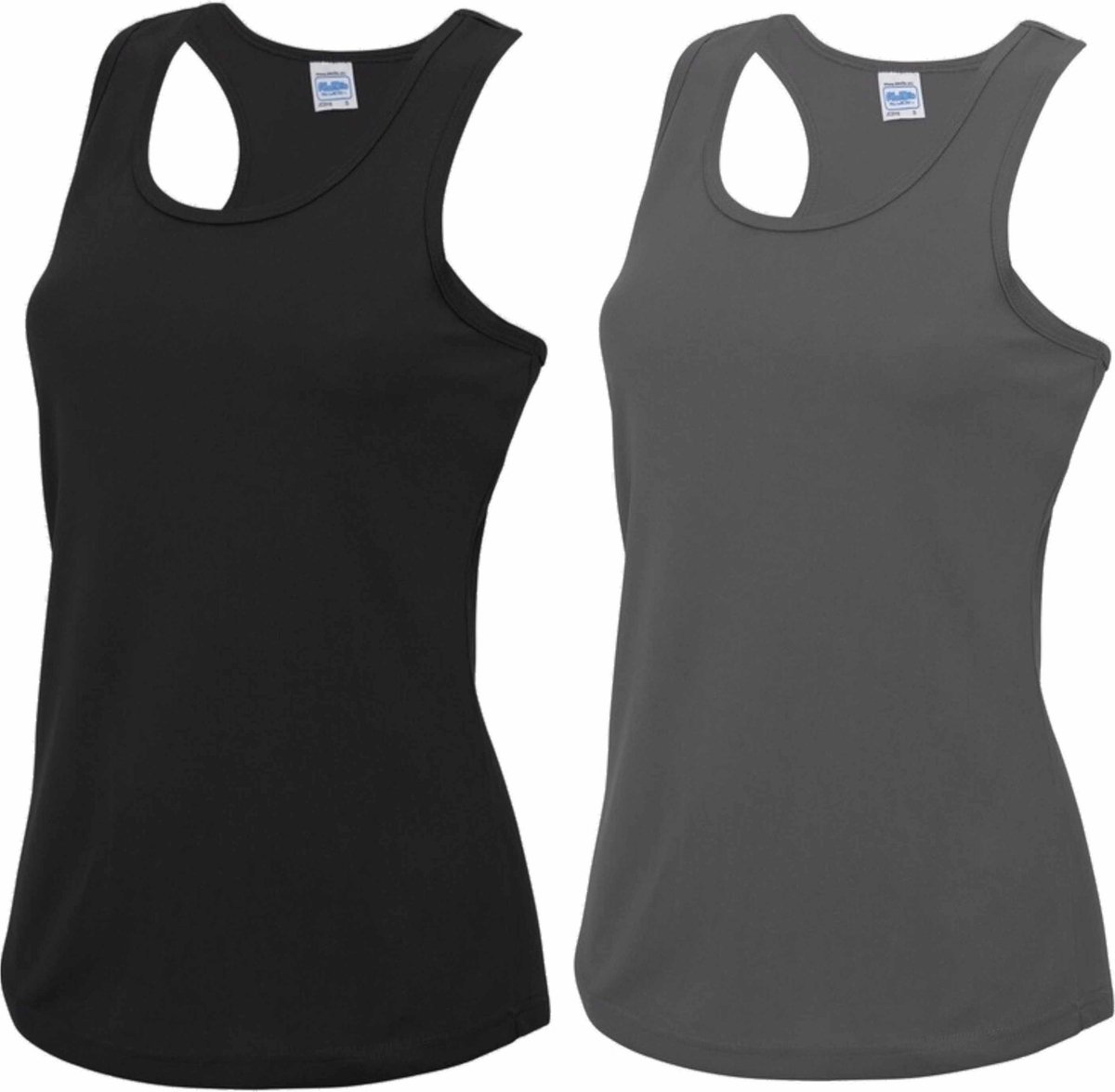 Voordeelset - grijs en zwart sport singlet voor dames in maat Small(36) - Dameskleding sport shirts