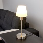 Lindby - LED tafellamp - 1licht - glas, metaal - H: 32.8 cm - E14 - albast-wit, nikkel gesatineerd - Inclusief lichtbron