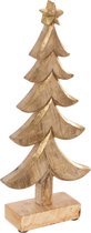 J-Line Kerstboom - hout - goud - small